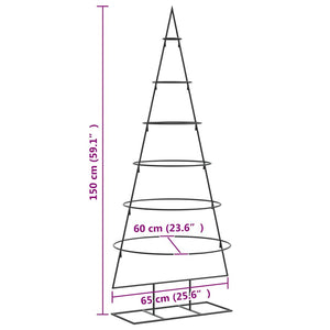 Albero di Natale Decorativo in Metallo Nero 150 cm 4018948