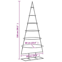 vidaXL Albero di Natale Decorativo in Metallo Nero 150 cm