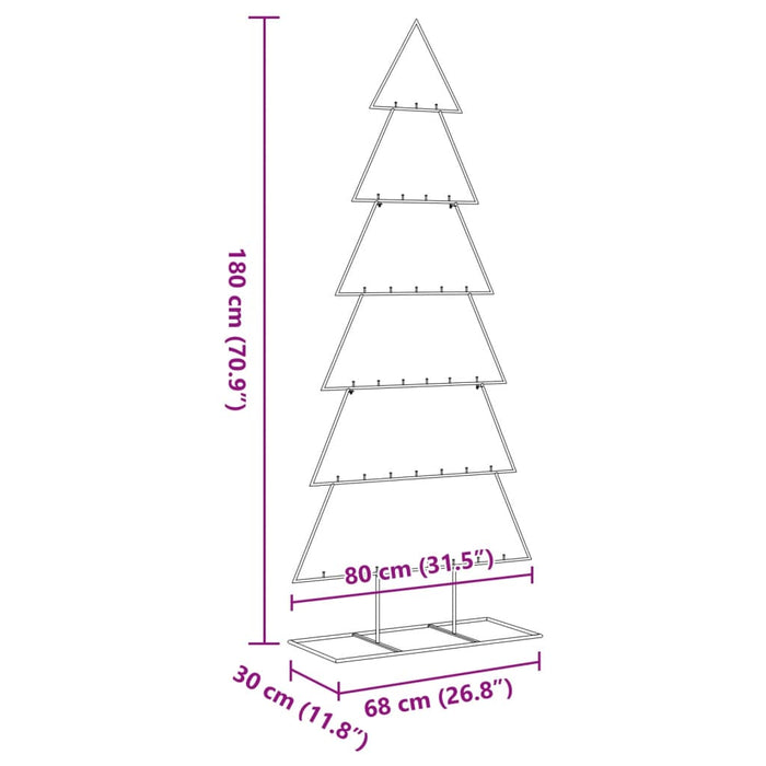 vidaXL Albero di Natale Decorativo in Metallo Nero 180 cm
