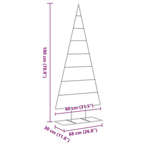 vidaXL Albero di Natale Decorativo in Metallo Nero 180 cm
