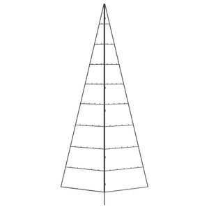 vidaXL Albero di Natale Decorativo in Metallo Nero 210 cm