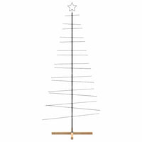 Albero di Natale in Metallo-Decorazioni natalizie con Base in Legno Nero 210 cm