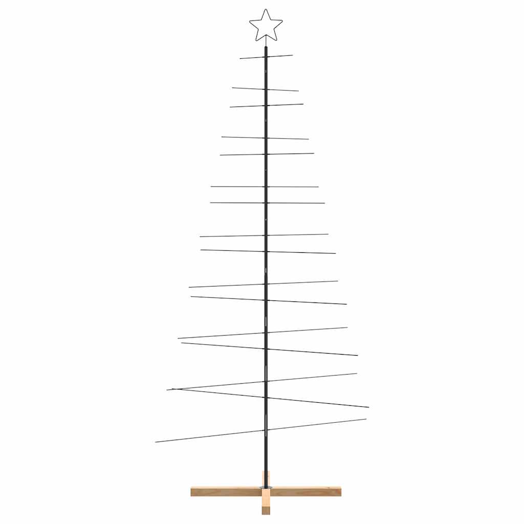 Albero di Natale in Metallo con Base in Legno Nero 210 cm 4018961