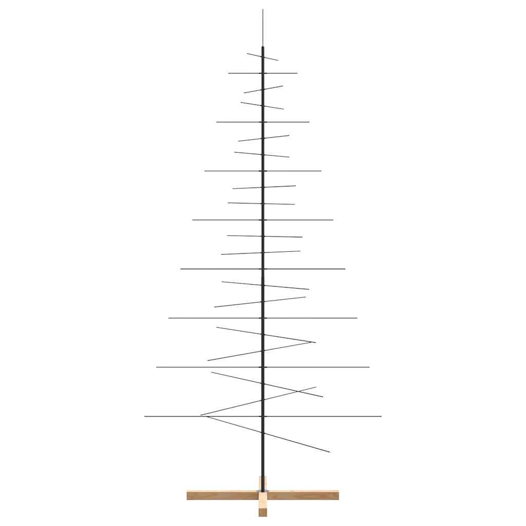 Albero di Natale in Metallo con Base in Legno Nero 210 cm 4018961