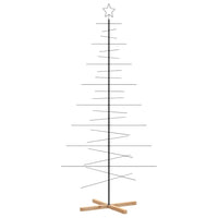 Albero di Natale in Metallo-Decorazioni natalizie con Base in Legno Nero 210 cm