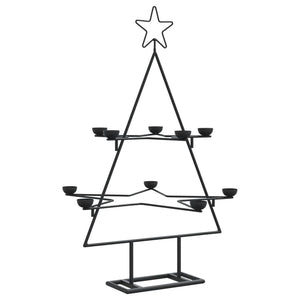 Albero di Natale Decorativo in Metallo Nero 75 cm