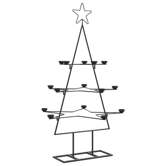 Albero di Natale Decorativo in Metallo Nero 105 cm