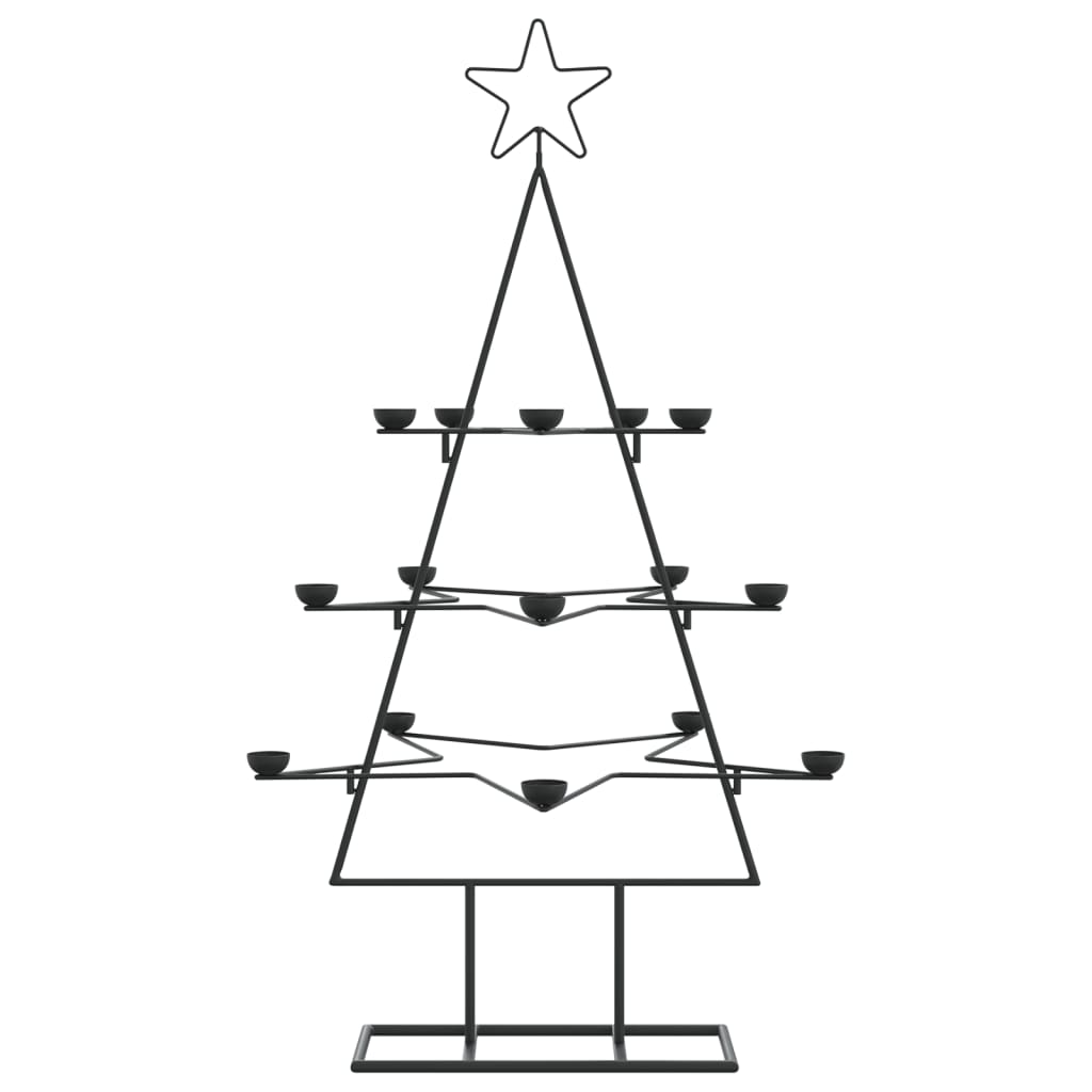Albero di Natale Decorativo in Metallo Nero 105 cm 4018963
