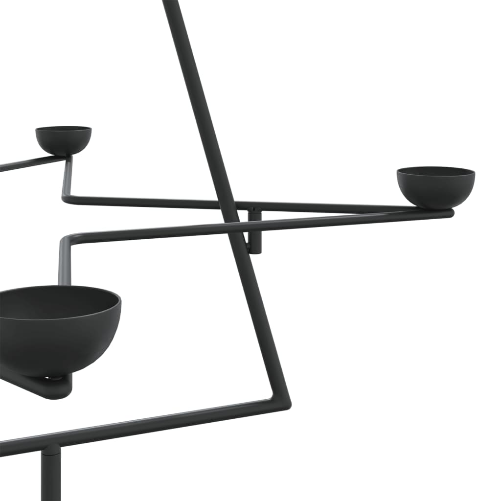 Albero di Natale Decorativo in Metallo Nero 105 cm