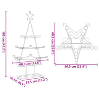Albero di Natale Decorativo in Metallo Nero 105 cm