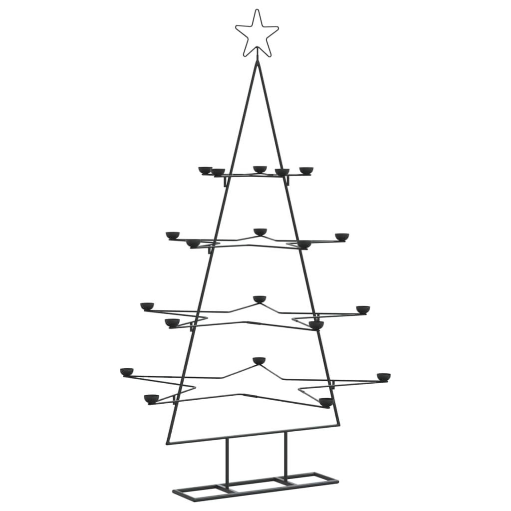 vidaXL Albero di Natale Decorativo in Metallo Nero 140 cm