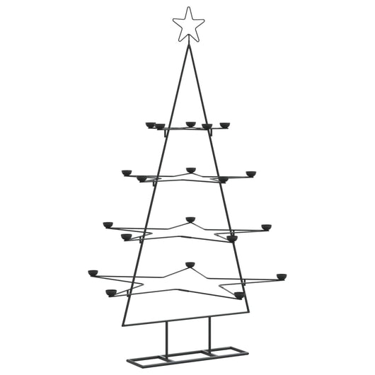 vidaXL Albero di Natale Decorativo in Metallo Nero 140 cm