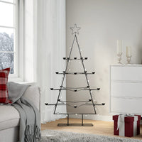 vidaXL Albero di Natale Decorativo in Metallo Nero 140 cm