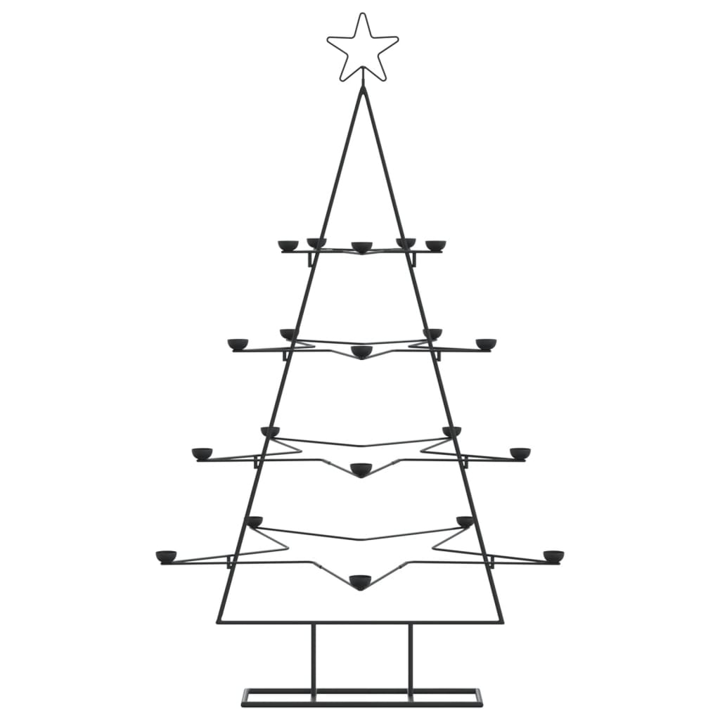 Albero di Natale Decorativo in Metallo Nero 140 cm 4018964