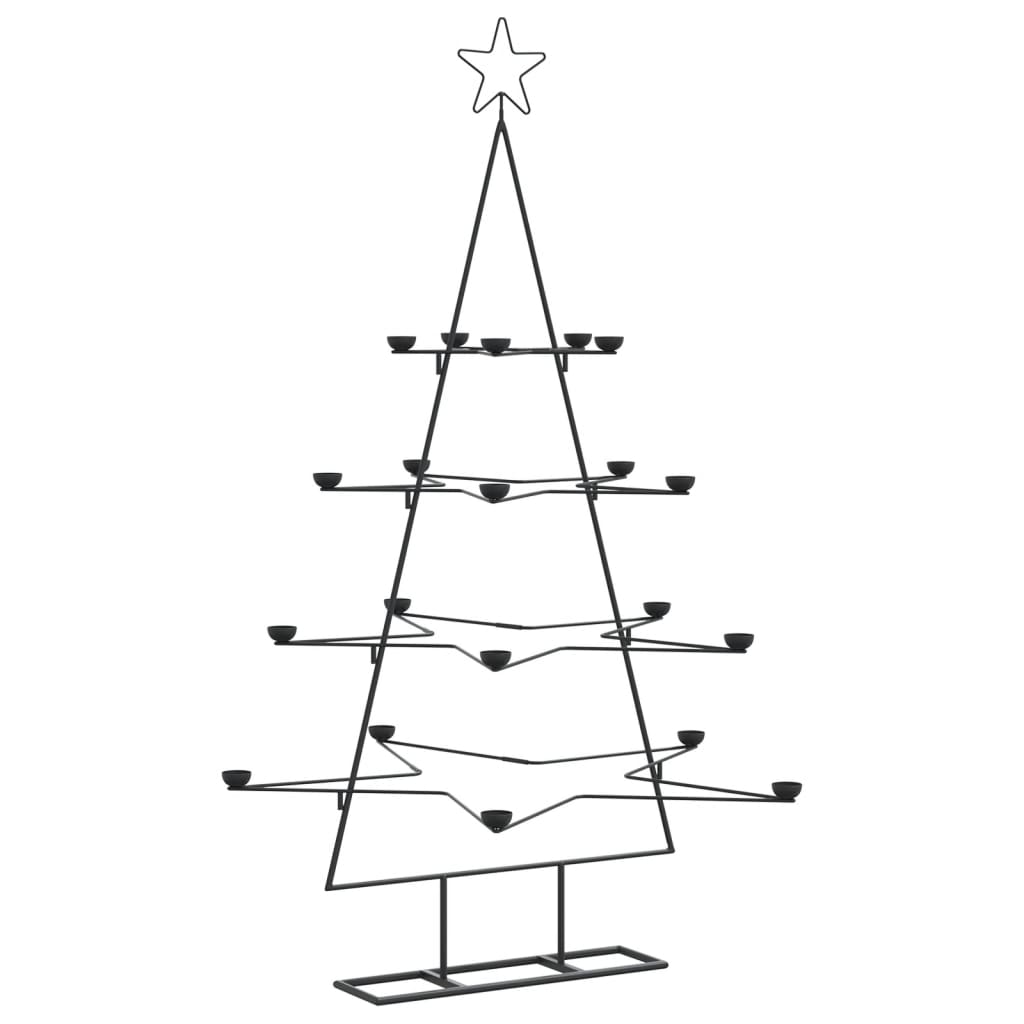 Albero di Natale Decorativo in Metallo Nero 140 cm 4018964