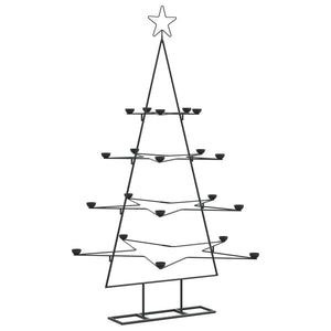 vidaXL Albero di Natale Decorativo in Metallo Nero 140 cm