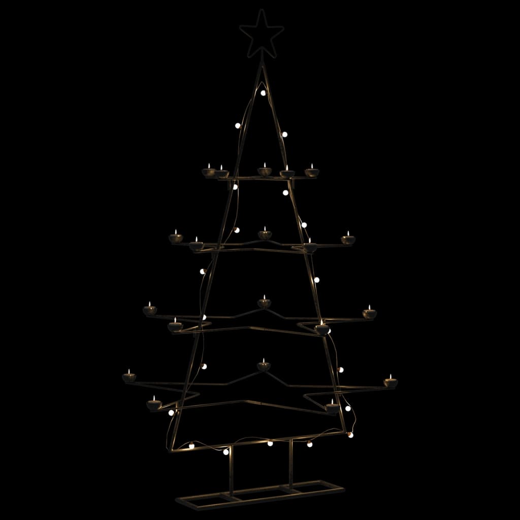 vidaXL Albero di Natale Decorativo in Metallo Nero 140 cm