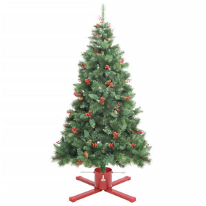 vidaXL Supporto per Albero di Natale Rosso 61x61x15,5 cm