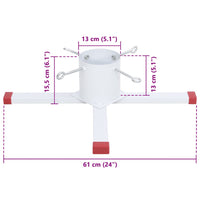 vidaXL Supporto per Albero di Natale Bianco 61x61x15,5 cm
