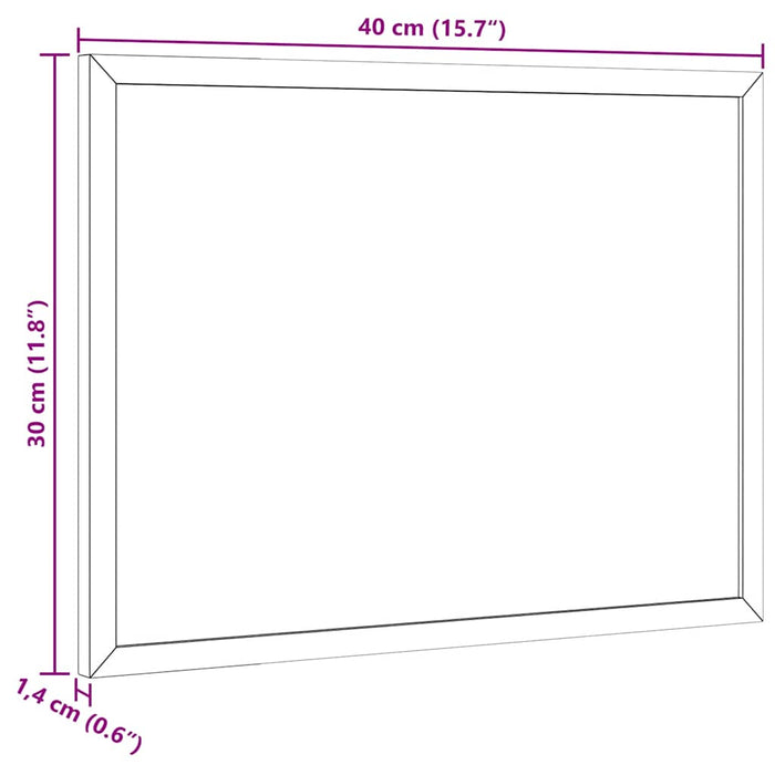 vidaXL Lavagna con Cornice in Legno Massello di Pino Nero 40x30 cm