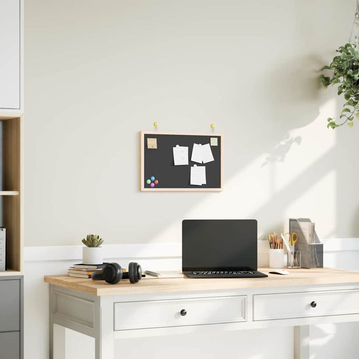 vidaXL Lavagna con Cornice in Legno Massello di Pino Nero 40x30 cm