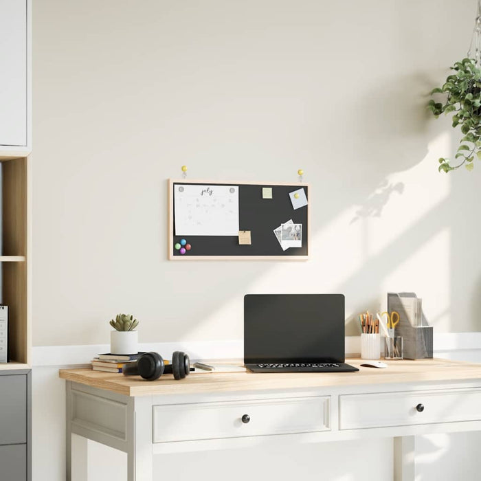 vidaXL Lavagna con Cornice in Legno Massello di Pino Nero 60x30 cm