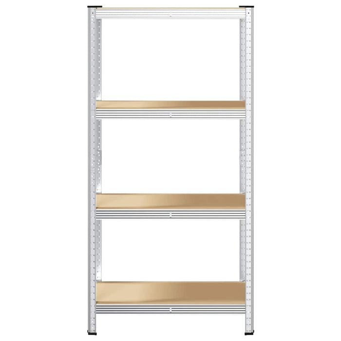 Mensola 4 Strati Argento in Acciaio e Legno Multistrato