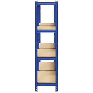 vidaXL Mensole Portaoggetti 4 Strati 2pz Blu Acciaio Legno Multistrato