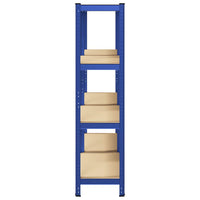 Mensole Portaoggetti 4 Strati 2pz Blu Acciaio Legno Multistrato 4016935