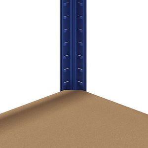 Mensole Portaoggetti 4 Strati 2pz Blu Acciaio Legno Multistrato 4016935