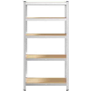 Mensola 5 Strati Argento in Acciaio e Legno Multistrato