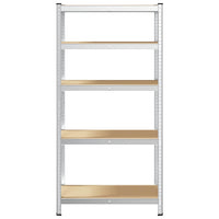 Mensola 5 Strati Argento in Acciaio e Legno Multistrato 4016947