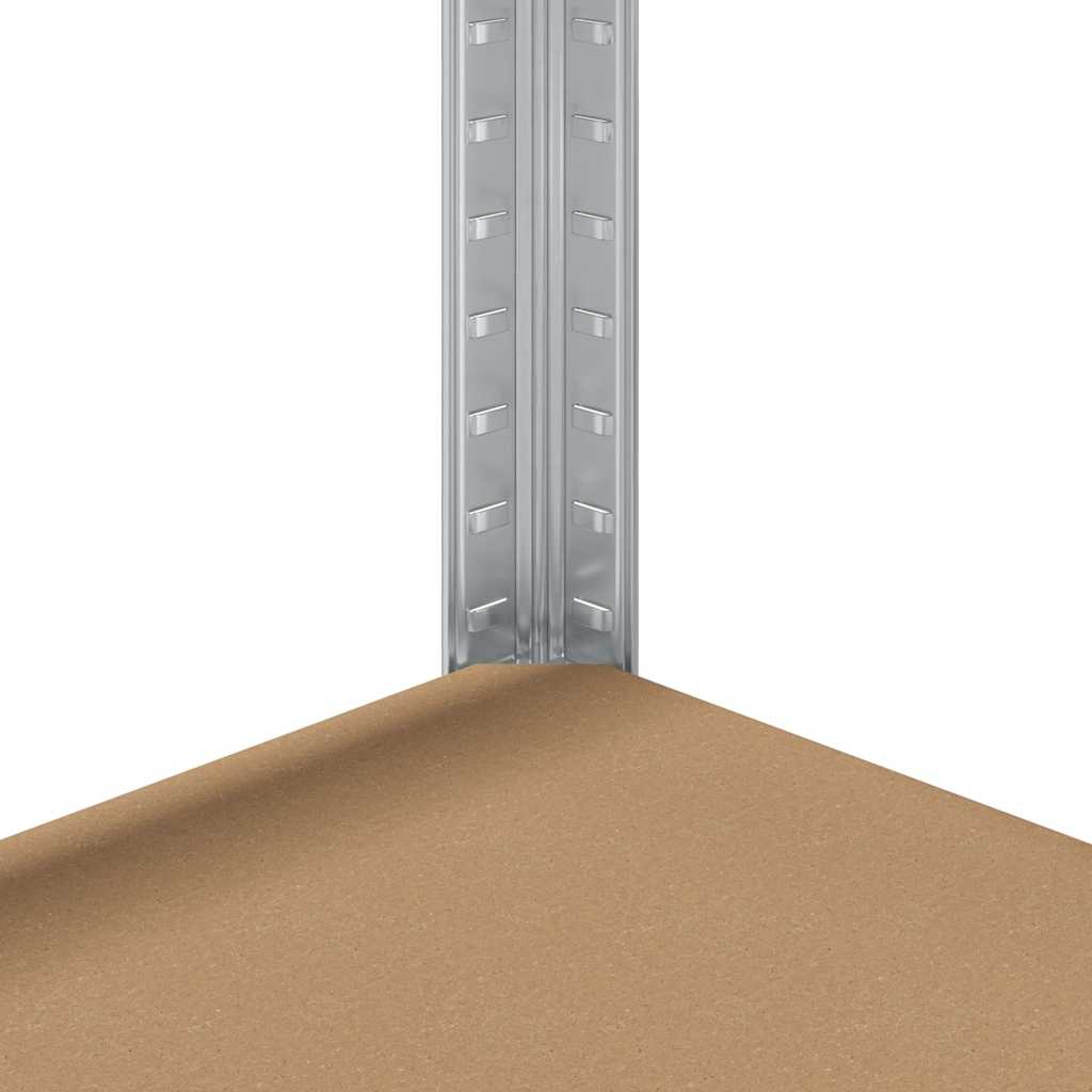 vidaXL Mensole Portaoggetti 5 Strati 2 pz Argento in Acciaio e Legno