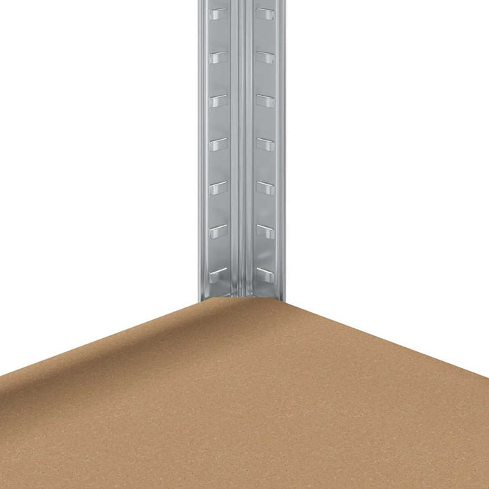 vidaXL Mensole Portaoggetti 5 Strati 2 pz Argento in Acciaio e Legno