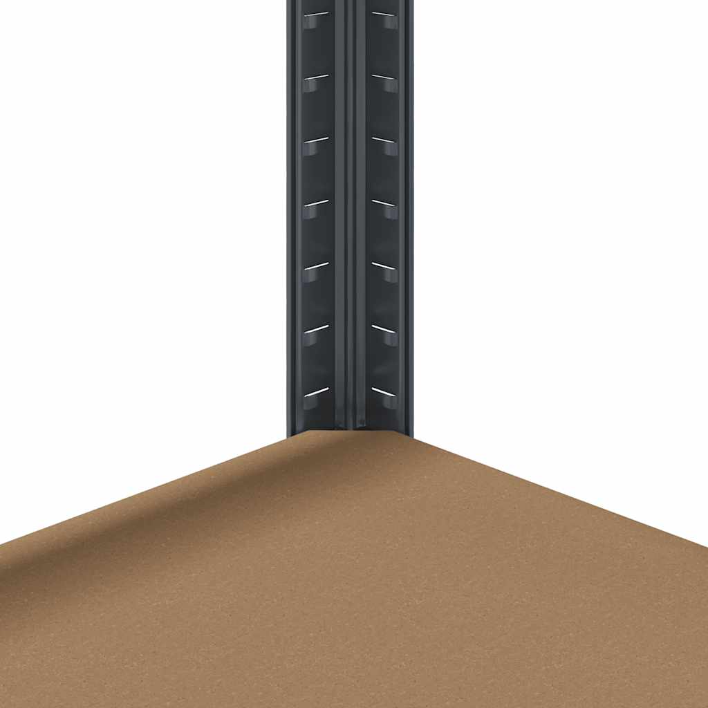 Mensola Portaoggetti 5 Strati Antracite in Acciaio e Legno 4016951