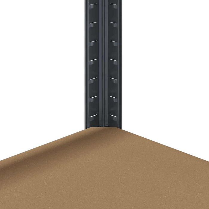 Mensole Portaoggetti 5 Strati 2pz Antracite in Acciaio e Legno 4016952