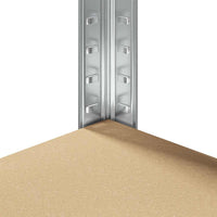 vidaXL Scaffale Angolare 5 Ripiani Argento Acciaio e Legno Multistrato