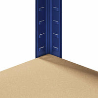 Mensola Angolare 5 Strati Blu in Acciaio e Legno Multistrato 4016964