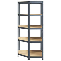 Mensola Angolare 5 Strati Antracite Acciaio e Legno Multistrato