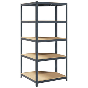 Mensola Angolare 5 Strati Antracite Acciaio e Legno Multistrato