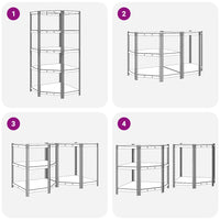 Mensola Angolare 5 Strati Antracite Acciaio e Legno Multistrato 4016965