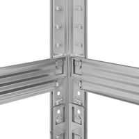 vidaXL Ripiani Pneumatici a 2 Strati 2 pz Argento Acciaio e Truciolato