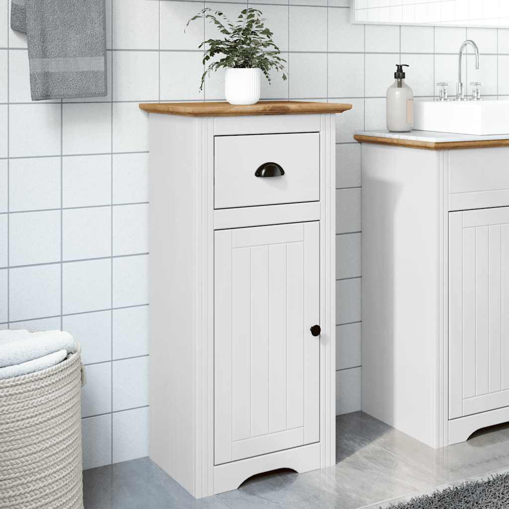 vidaXL Mobile da Bagno BODO Bianco e Marrone 44x30x90 cm