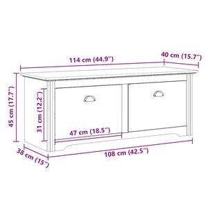 Panca da Ingresso BODO Bianca 114x40x45 cm