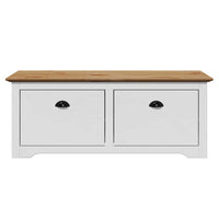 Panca da Ingresso BODO Bianca e Marrone 114x40x45 cm 4016870