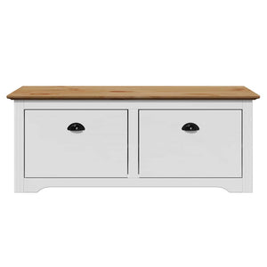 Panca da Ingresso BODO Bianca e Marrone 114x40x45 cm 4016870