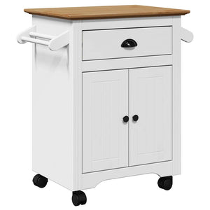 Carrello da Cucina BODO Bianco e Marrone 72x45x80 cm