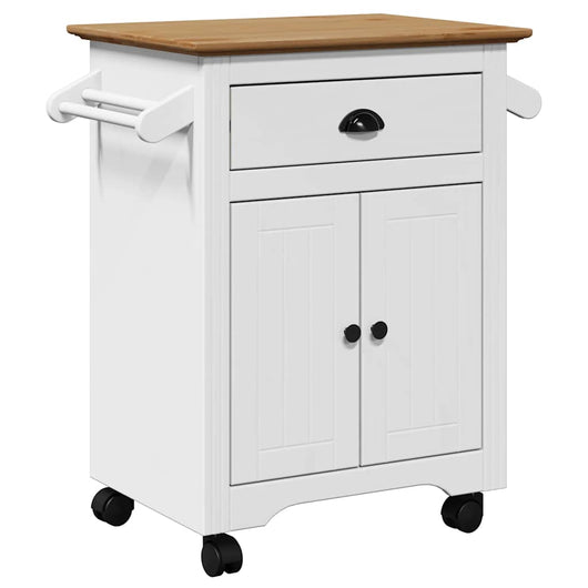 Carrello da Cucina BODO Bianco e Marrone 72x45x80 cm