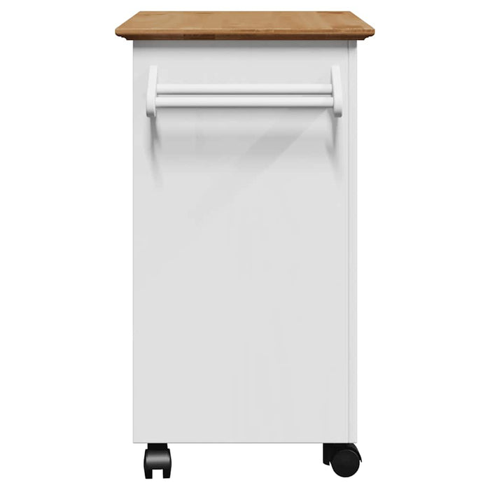 Carrello da Cucina BODO Bianco e Marrone 72x45x80 cm