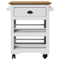 Carrello da Cucina BODO Bianco e Marrone 67,5x45x80 cm 4016879